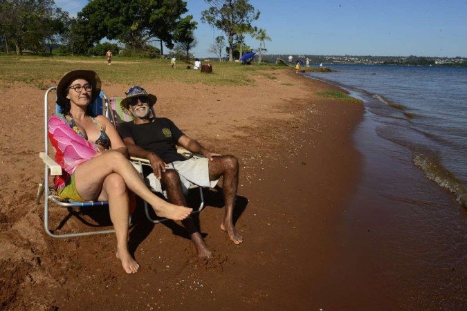  21/05/2023  Crédito: Carlos Vieira/CB/DA Press. Brasília, DF. Cidades. Piquenique em defesa do Parque das Garças no Lago Norte. Alessandra Schmitt e Jimmy do Carmo.