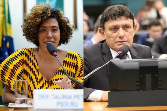 Deputada Talíria Petrone (PSol-RJ) e deputado Éder Mauro (PL-PA) protagonizaram o confronto na comissão. -  (crédito: Pablo Valadares e Billy Boss /Câmara dos Deputados)