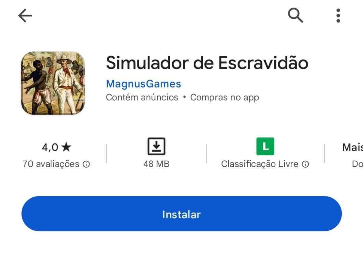 Google remove jogo racista Simulador de Escravidão de PlayStore