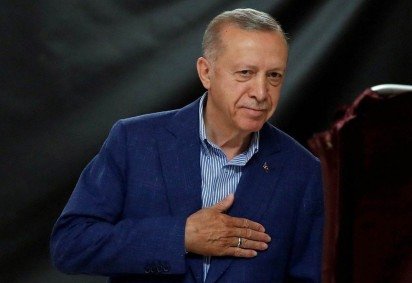 Presidente turco Recep Tayyip Erdogan é reeleito em segundo turno  -  (crédito: MURAD SEZER / POOL / AFP) -Presidente turco Recep Tayyip Erdogan é reeleito em segundo turno  -  (crédito: MURAD SEZER / POOL / AFP)