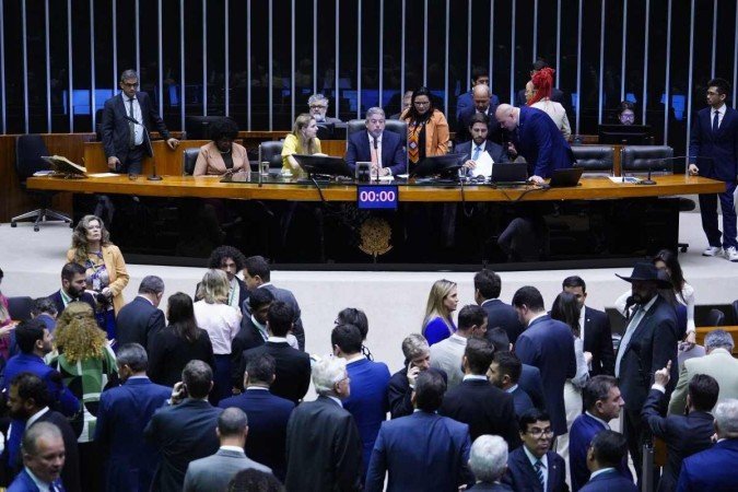 Votação do marco temporal no plenário da Câmara dos Deputados. - (crédito: Pablo Valadares/Câmara dos Deputados) Votação do marco temporal no plenário da Câmara dos Deputados. - (crédito: Pablo Valadares/Câmara dos Deputados)