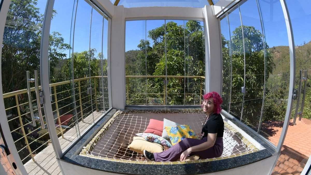 Bangal&ocirc; na cachoeira no S&iacute;tio Titara 