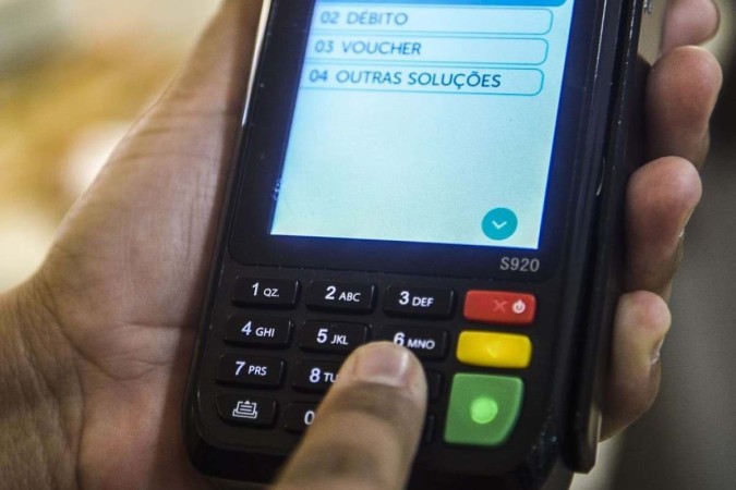 Máquina eletrônica de pagamentos para uso de cartão de crédito -  (crédito:  Marcello Casal Jr/Agência Brasil)