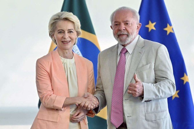 Ursula Von Der Leyen e Lula - (crédito: AFP) Ursula Von Der Leyen e Lula - (crédito: AFP)