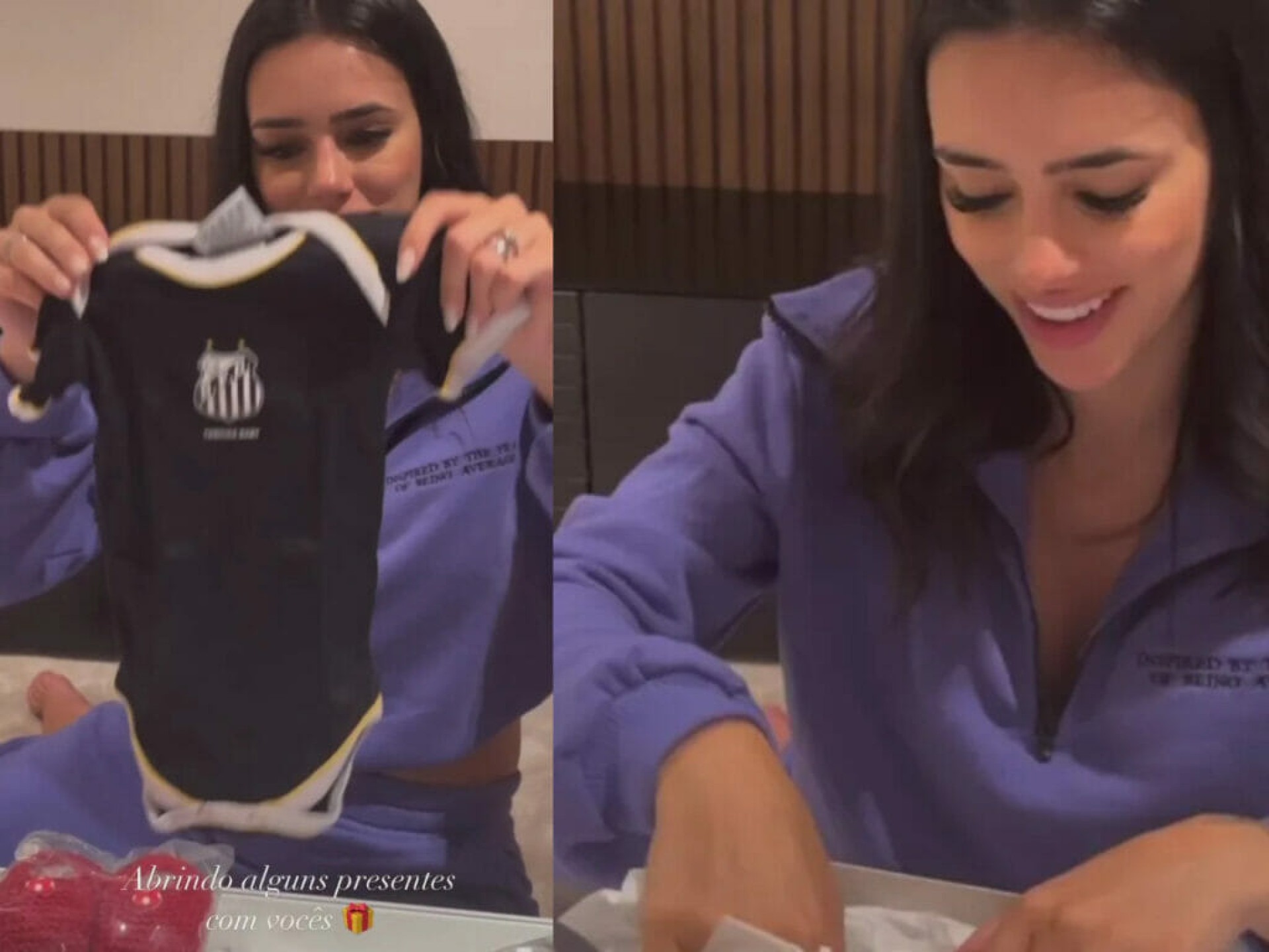 Bruna Biancardi mostra presentes de Mavie, primeira filha com Neymar