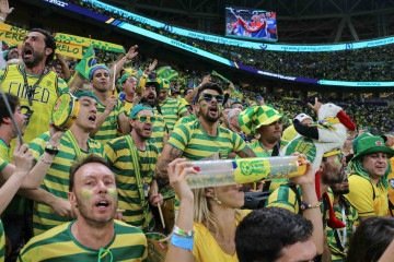Movimento Verde-Amarelo presente em jogo da Copa do Mundo do Catar, em 2022. Torcida estará no jogo entre Brasil x Chile, antes do Mundial Feminino - (crédito: Divulgação/Movimento Verde-Amarelo) Movimento Verde-Amarelo presente em jogo da Copa do Mundo do Catar, em 2022. Torcida estará no jogo entre Brasil x Chile, antes do Mundial Feminino - (crédito: Divulgação/Movimento Verde-Amarelo)