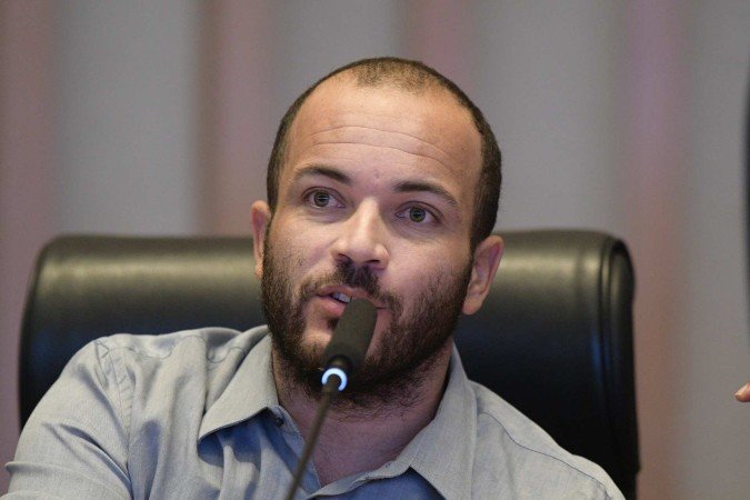  29/06/2023 Credito: Ed Alves/CB/DA.Press. Cidades. CPI da Camera Legislativa (CLDF). Alan Diego dos Santos, em depoimento para os Deputados Distritais. 
