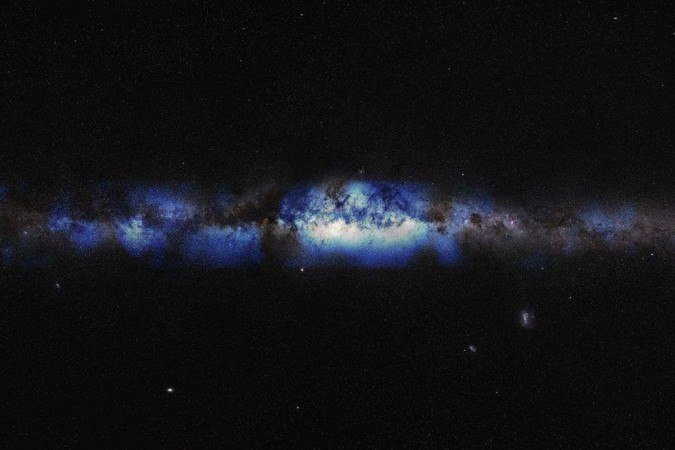 A imagem mostra nossa Galáxia, a Via Láctea, em partículas fantasmagóricas chamadas neutrinos - (crédito: ICECUBE/NSF) A imagem mostra nossa Galáxia, a Via Láctea, em partículas fantasmagóricas chamadas neutrinos - (crédito: ICECUBE/NSF)