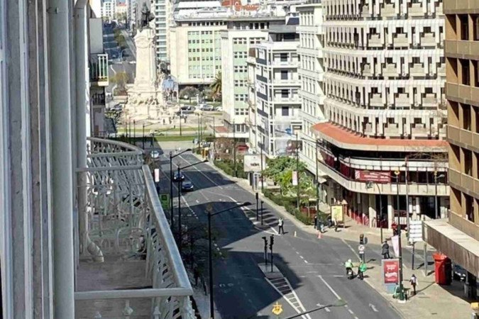 Vista da Praça Marquês de Pombal, onde começa a Avenida da Liberdade, centro financeiro de Lisboa -  (crédito:  Vicente Nunes/CB/D.A Press)