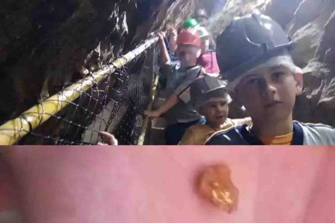 O carmelitano Alvaro Henrique nas profundezes da mina onde achou a pepita de ½ grama, em São João del Rei - (crédito: Acervo pessoal) O carmelitano Alvaro Henrique nas profundezes da mina onde achou a pepita de ½ grama, em São João del Rei - (crédito: Acervo pessoal)