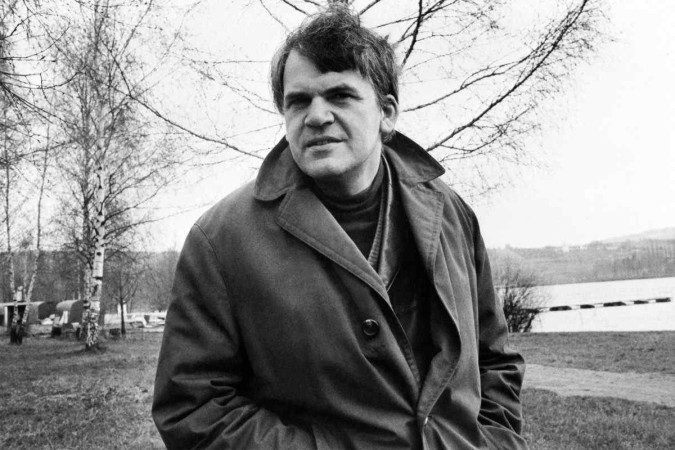  (FILES) Portrait taken on October 14, 1973 shows Czech-born French writer Milan Kundera in Prague. Czech writer Milan Kundera, the author of 