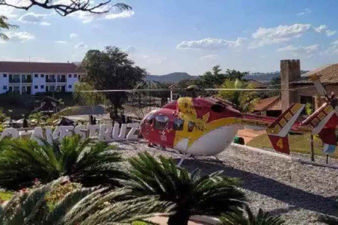 Helicóptero da Polícia Militar de Minas Gerais - (crédito: CBMMG) Helicóptero da Polícia Militar de Minas Gerais - (crédito: CBMMG)