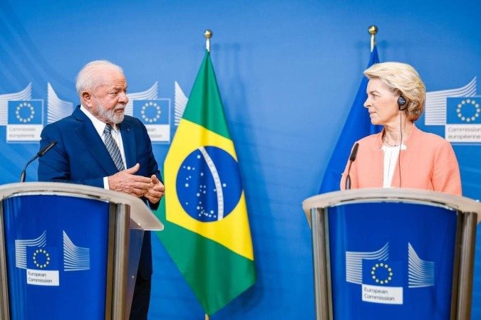 Presidente Lula da Silva e presidenta Ursula von der Leyen. -  (crédito: Fotos: Ricardo Stuckert/PR)