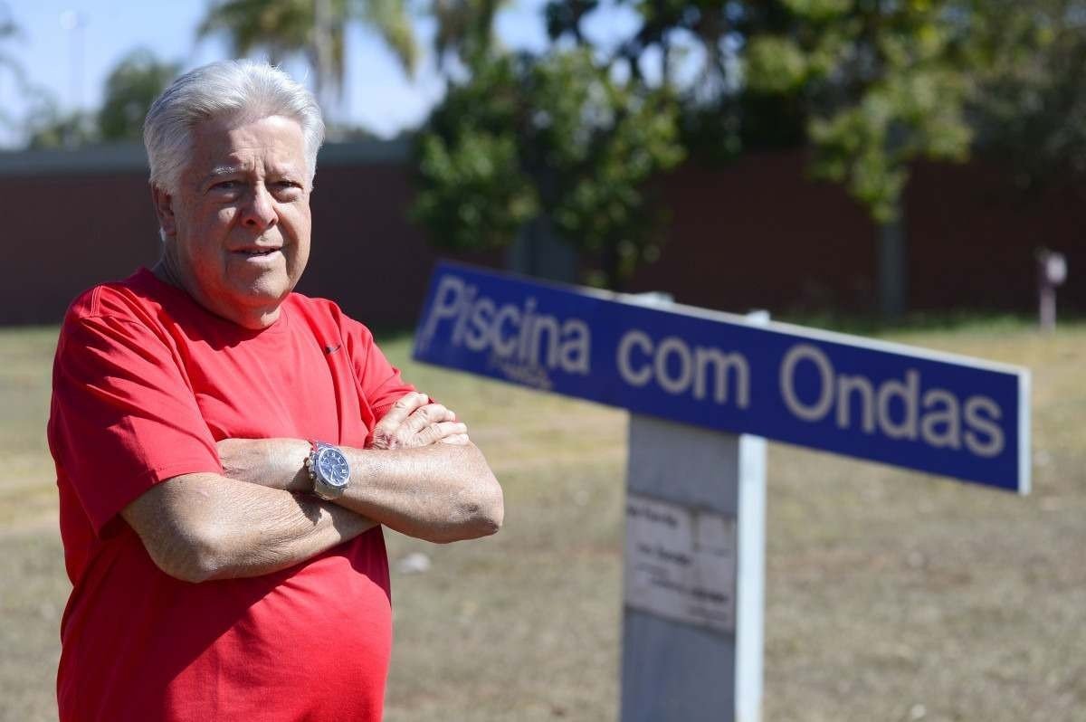  19/07/2023 Crédito: Marcelo Ferreira/CB/D.A Press. Brasil. Brasilia - DF - Projeto de revitalização da piscina com ondas do Parque da Cidade. Senhor Adilson Guerra.