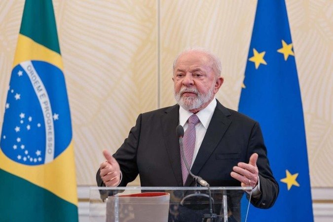 19.07.2023 - Presidente da Rep?blica, Luiz In?cio Lula da Silva, durante entrevista coletiva ? imprensa.
Bruxelas - B?lgica.
Foto: Ricardo Stuckert/PR
- (crédito: Ricardo Stuckert/PR) 19.07.2023 - Presidente da Rep?blica, Luiz In?cio Lula da Silva, durante entrevista coletiva ? imprensa.
Bruxelas - B?lgica.
Foto: Ricardo Stuckert/PR
- (crédito: Ricardo Stuckert/PR)
