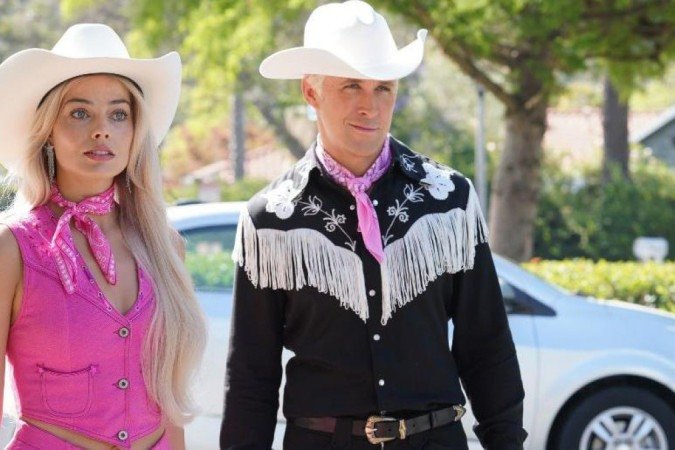Margot Robbie e Ryan Gosling interpretam Barbie e Ken no filme de Greta Gerwig - (crédito: WARNER BROS) Margot Robbie e Ryan Gosling interpretam Barbie e Ken no filme de Greta Gerwig - (crédito: WARNER BROS)