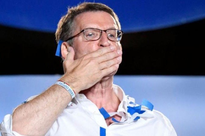O candidato do PP, Alberto Núñez Feijóo foi o mais votado, mas vai ser muito difícil para ele governar - (crédito: Getty Images) O candidato do PP, Alberto Núñez Feijóo foi o mais votado, mas vai ser muito difícil para ele governar - (crédito: Getty Images)