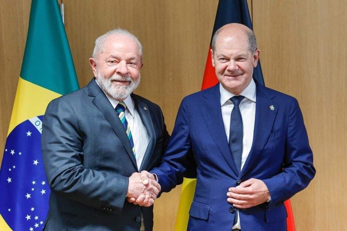 Presidente da República, Luiz Inácio Lula da Silva, durante reunião com o Chanceler da República Federal da Alemanha, Olaf Scholz, em Bruxelas, Bélgica 18/7 - (crédito: Ricardo Stuckert/PR) Presidente da República, Luiz Inácio Lula da Silva, durante reunião com o Chanceler da República Federal da Alemanha, Olaf Scholz, em Bruxelas, Bélgica 18/7 - (crédito: Ricardo Stuckert/PR)