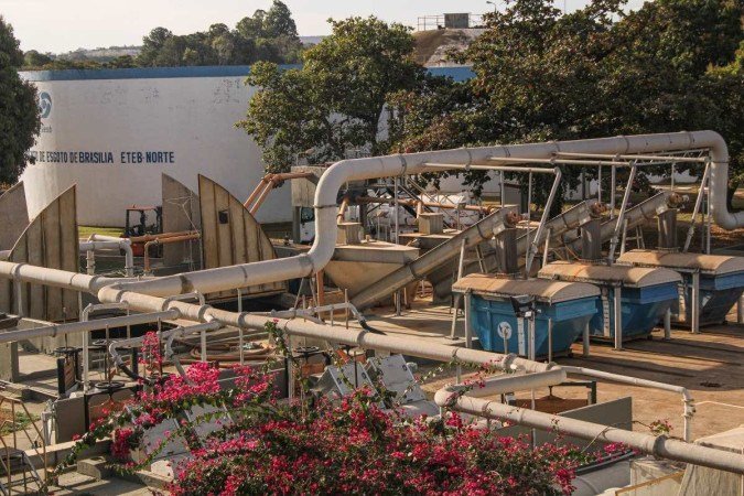  27/07/2023 Crédito: Kayo Magalhães/CB/D.A Press. Brasil. Brasilia - DF - Cidades. Estação de Tratamento de Esgoto de Brasília ETEB-Norte. 