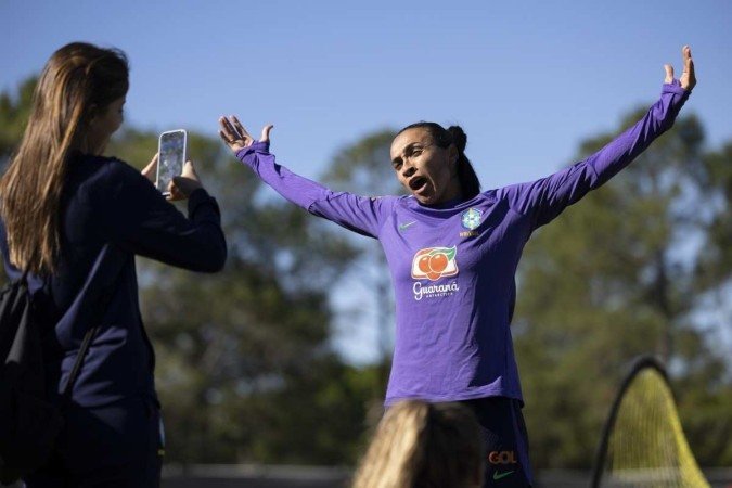 Marta demonstra alegria no dia a dia da Sele&ccedil;&atilde;o na Oceania -  (crédito: Thais Magalh&atilde;es/CBF)