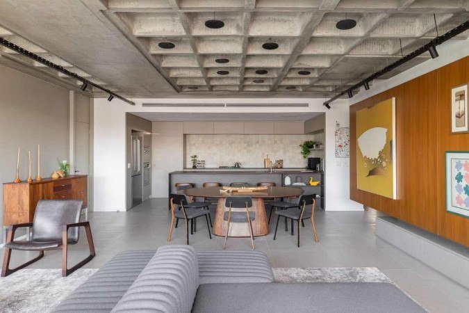 A laje também se estende ao apartamento Galeria, que foi descoberto pelos profissionais com o nome de laje nervurada - (crédito: CoDA Arquitetura) A laje também se estende ao apartamento Galeria, que foi descoberto pelos profissionais com o nome de laje nervurada - (crédito: CoDA Arquitetura)
