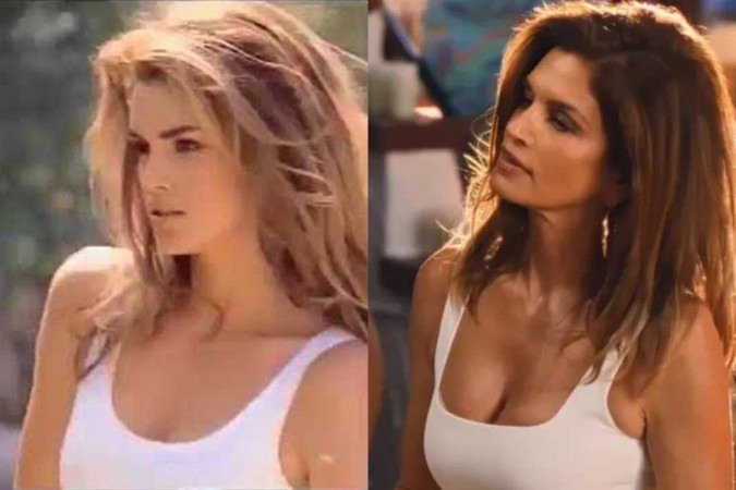 Cindy Crawford recria icônico comercial 31 anos depois
 -  (crédito: Reprodução/Instagram @cindycrawford)