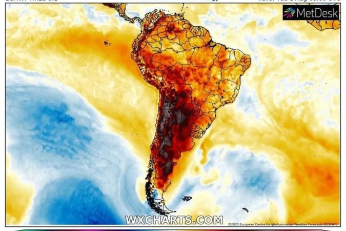 Chile registra quase 40°C nos Andes durante o inverno