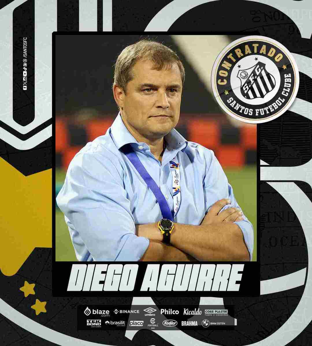 Santos oficializa Diego Aguirre como técnico do time até o fim do ano