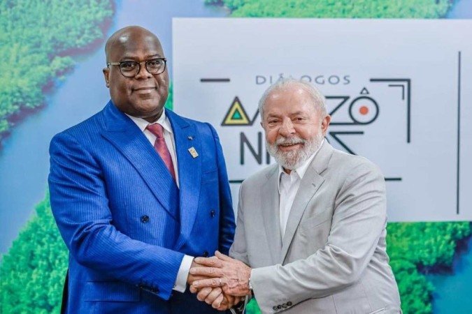 Lula e o presidente da República Democrática do Congo, Félix Tshisekedi conversaram durante a Cúpula da Amazônia - (crédito: Ricardo Stuckert) Lula e o presidente da República Democrática do Congo, Félix Tshisekedi conversaram durante a Cúpula da Amazônia - (crédito: Ricardo Stuckert)