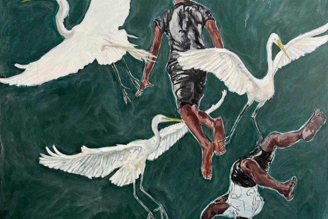 Pintura 'Sete passos abaixo da Lua', de Matheus Abu. -  (crédito: Matheus Abu/ Divulgação)