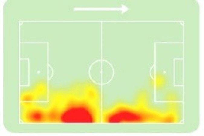 Mapa de calor de Lucy Bronze contra a Nigéria