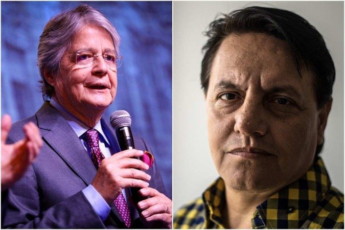 O presidente do Equador, Guillermo Lasso (à esquerda), manteve as eleições após o assassinato do candidato á presidência do país Fernando Villavicencio. Para ele, essa é a melhor forma de homenagear um democrata - (crédito: Jonathan Miranda-Presidencia de la República - ERNESTO BENAVIDES / AFP) O presidente do Equador, Guillermo Lasso (à esquerda), manteve as eleições após o assassinato do candidato á presidência do país Fernando Villavicencio. Para ele, essa é a melhor forma de homenagear um democrata - (crédito: Jonathan Miranda-Presidencia de la República - ERNESTO BENAVIDES / AFP)