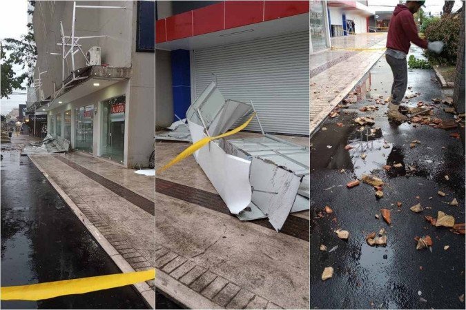 Queda de marquise em Balneário Camboriú deixa duas pessoas feridas - (crédito: Divulgação/CBMSC) Queda de marquise em Balneário Camboriú deixa duas pessoas feridas - (crédito: Divulgação/CBMSC)