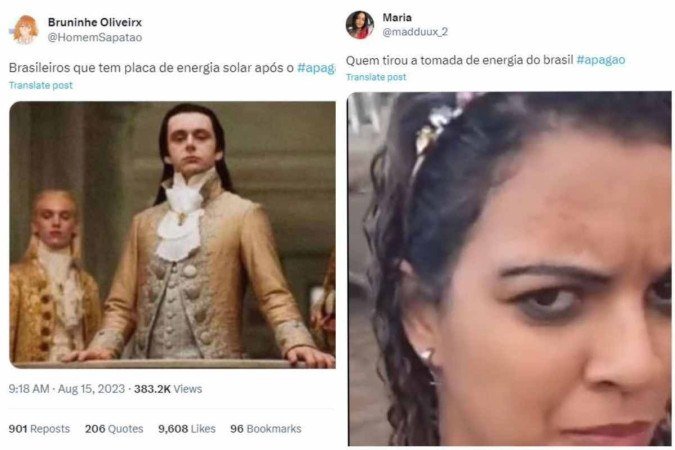 Apagão nacional deixa cidades sem energia e gera reações hilárias nas redes sociais  -  (crédito: Reprodução/Twitter)