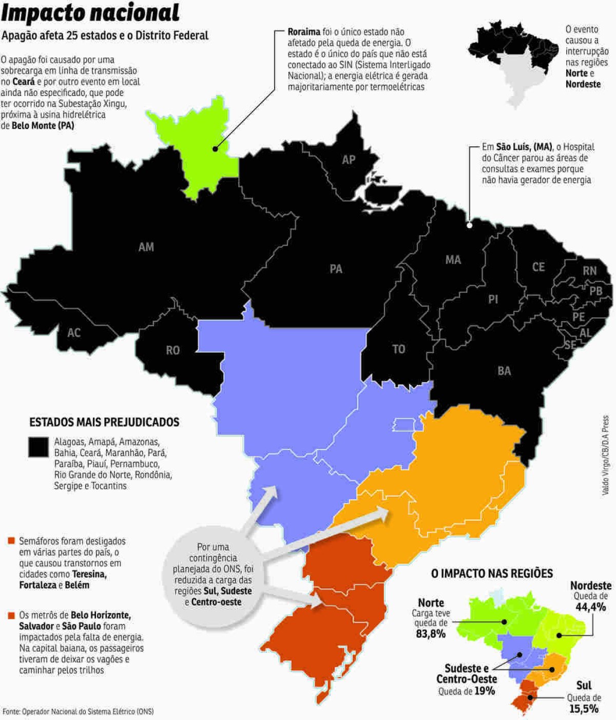 Mapa apagão Brasil