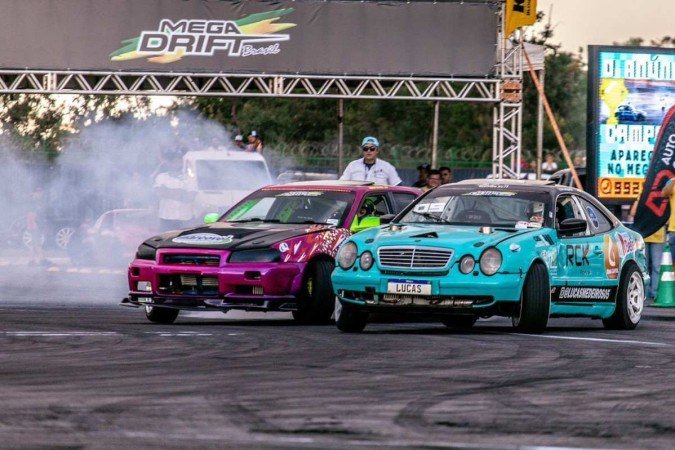 Competição acontecerá no estacionamento do estádio - (crédito: Divulgação/Mega Drift Brasil) Competição acontecerá no estacionamento do estádio - (crédito: Divulgação/Mega Drift Brasil)