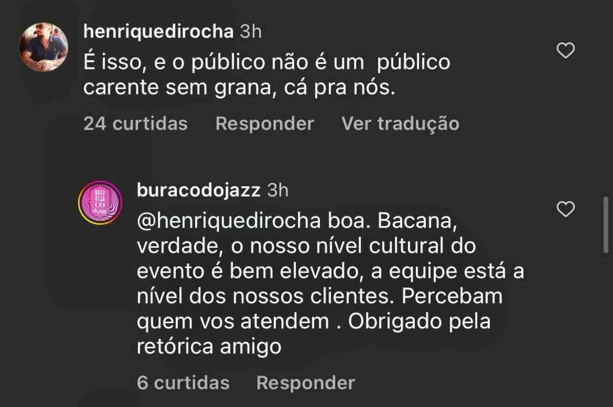 Buraco do Jazz é acusado de elitismo após apelo no Instagram