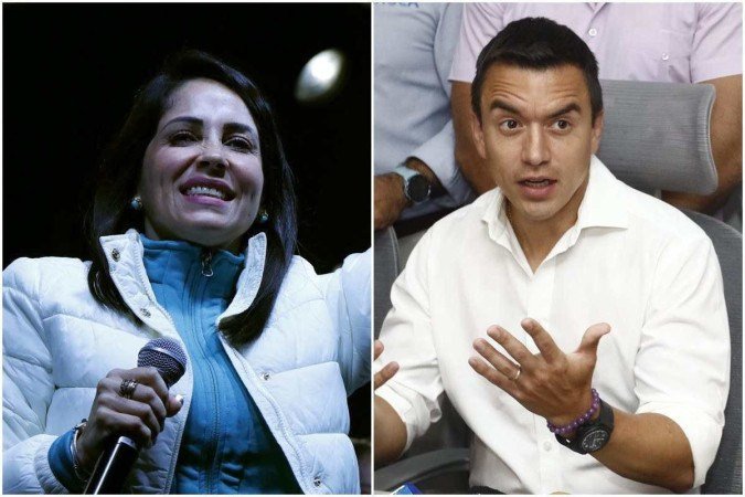 Luisa González e Daniel Noboa se enfrentarão no segundo turno - (crédito: Galo Paguay / AFP Jimmy NEGRETE / API / AFP) Luisa González e Daniel Noboa se enfrentarão no segundo turno - (crédito: Galo Paguay / AFP Jimmy NEGRETE / API / AFP)