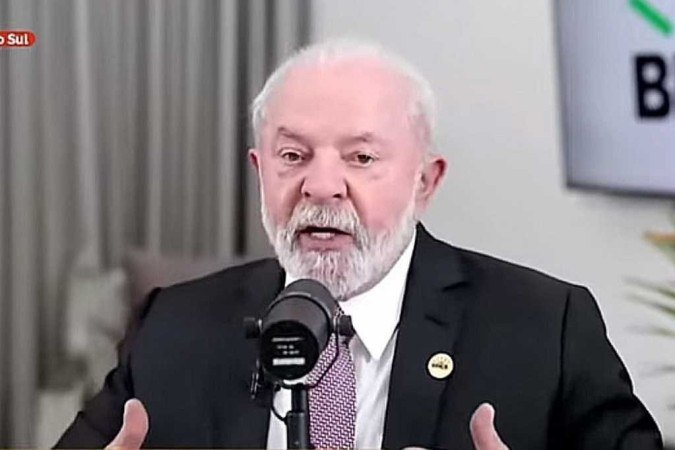 Lula deu a declaração em Joanesburgo, na África do Sul, durante discurso em evento do Brics - (crédito: Reprodução/Youtube CanalGov) Lula deu a declaração em Joanesburgo, na África do Sul, durante discurso em evento do Brics - (crédito: Reprodução/Youtube CanalGov)