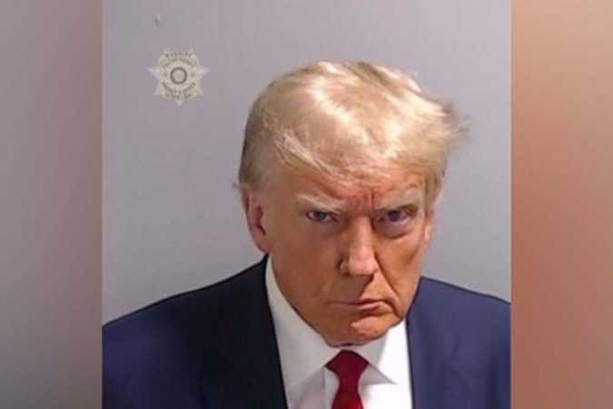 Mug Shot de Donald Trump feita nesta quinta-feira (24/8) -  (crédito: Fulton County Sheriff's Office)