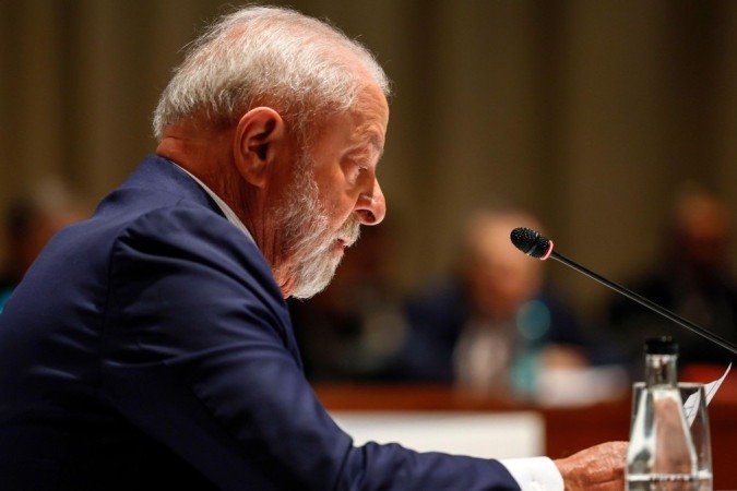 Lula participa da sessão plenária durante a Cúpula do Brics de 2023 - (crédito: EPA) Lula participa da sessão plenária durante a Cúpula do Brics de 2023 - (crédito: EPA)