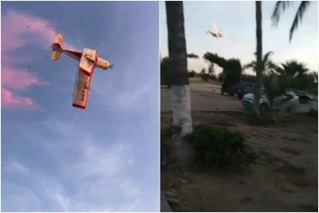 O avião caiu em outra parte da fazenda, onde não havia pessoas. O piloto morreu -  (crédito: Debate/Reprodução)