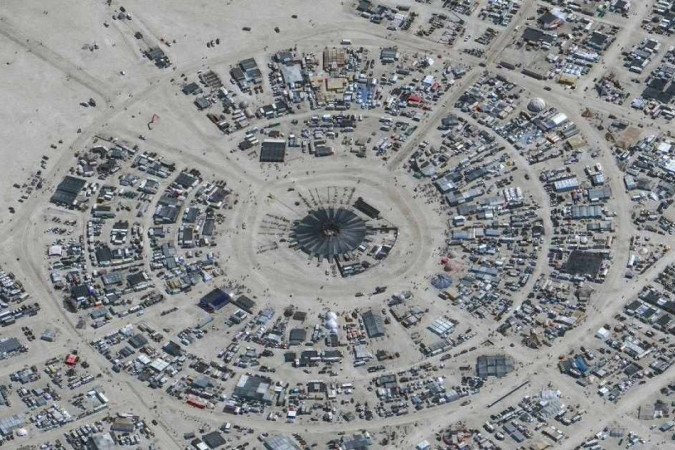 Chuvas no festival Burning Man, nos EUA - (crédito: Satellite image ©2023 Maxar Technologies) Chuvas no festival Burning Man, nos EUA - (crédito: Satellite image ©2023 Maxar Technologies)