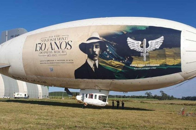 Dirigível saiu de São Carlos (SP), ou por Uberlândia (MG) e Campo Alegre de Goiás (GO) e só então chegou à capital federal - (crédito: Divulgação/AirShip do Brasil) Dirigível saiu de São Carlos (SP), ou por Uberlândia (MG) e Campo Alegre de Goiás (GO) e só então chegou à capital federal - (crédito: Divulgação/AirShip do Brasil)