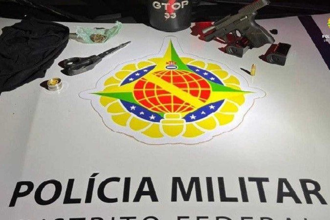 Um homem foi preso após efetuar três disparos de arma de fogo contra o padrasto em Sobradinho -  (crédito: PMDF)