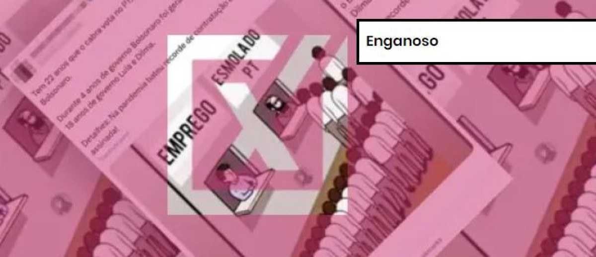 Publicação engana ao comparar dados de empregos de Lula e Dilma com Bolsonaro