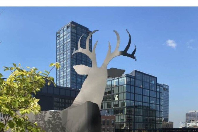  Estátua de ferro no topo do prédio da John Deere, em Chicago 