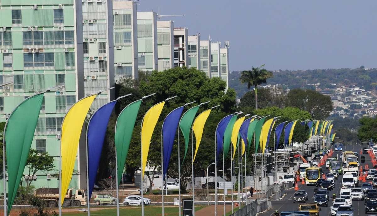  05/09/2023. Cr..dito: Minervino J..nior/CB/D.A Press. Brasil.  Brasilia - DF. Preparativos e estrutura para o desfile de 07 de Setembro na Esplanada dos Minist..rios.     