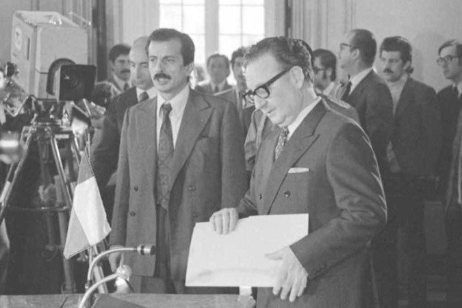 Carlos Jorquera Tolosa (E) com Allende