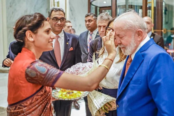 Lula chega a Nova Delhi, na Índia, para a reunião de cúpula do G-20 -  (crédito: Ricardo Stuckert / PR)